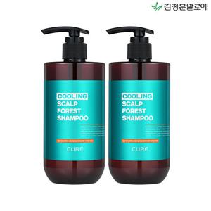 [TV/10%적립]김정문알로에 큐어 쿨링 스칼프 포레스트 샴푸 2개