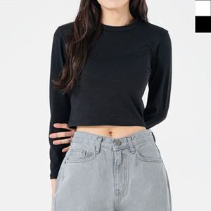 썸앤 D64 여자 라운드 크롭 티셔츠 1P 기본 무지 크롭티 (W9EE69C)