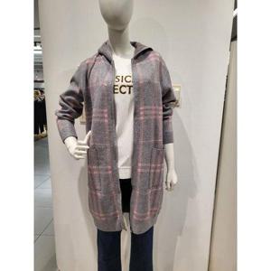 갤러리아_안지크(22F/W90%마감특가적용)가디건 체크니트 후드롱가디건 (AG