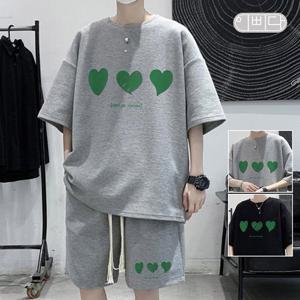 텐제로 남여공용 트리플하트 와플 반팔반바지 밴딩 5부세트 TEN25-5SETA