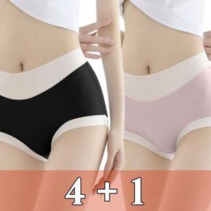 ★5종세트★ 여성팬티 모달투톤 50수 7color 개별낱개포장 여자속옷 (총 5장)