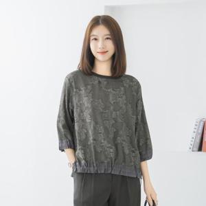 엄마옷 마담4060 마렌자카드블라우스-QBL2508037-