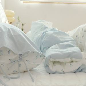 은남침구 프리미엄 고밀도면 리본 사계절 차렵이불 유기농 고밀도 러블리(슈퍼싱글베개세트)SS