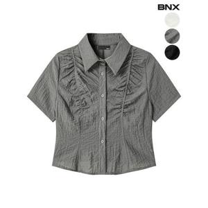 [BNX]여성 셔링 반소매 블라우스