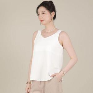 [애비뉴투지]엄마옷 브이 쉬폰 끈 여성 여름 나시 민소매 정장 블라우스 B08527