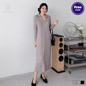 벨라도나 여성 가을 헬레보루스 카라 니트골지 원피스 BLN25_AK28