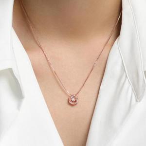 [헤스티아][댄싱스톤/두근두근/Pit-a-pat] Circle Dancing stone Necklace 목걸이+핑크선물포장+쇼핑백