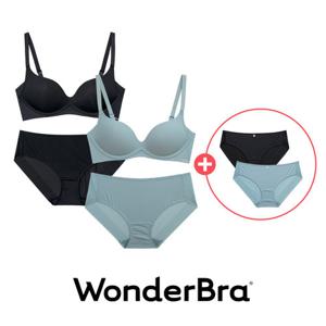 ★단독특가구성★ [Wonderbra] 일체형 볼륨 몰드 노와이어 브라팬티 4종세트+팬티 2종 택 1