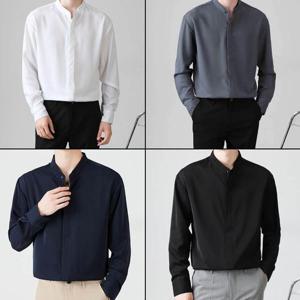 남성 단정한 데일리 차이나카라 남자 긴팔 셔츠