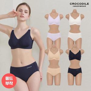 [크로커다일 언더웨어][크로커다일] 에어쿨 인견 스트랩 감탄브라+팬티 8종세트