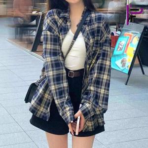 [퍼플핏]클락 루즈핏 긴팔 체크셔츠_P49LS001