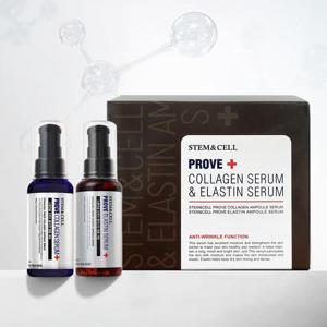 [정가28만원]체르엠 스템앤셀 프루브 콜라겐 앰플 세럼60ml+엘라스틴 앰플 세럼 60ml 주름개선 수분충전