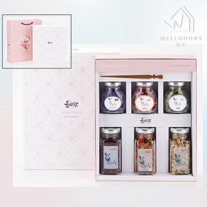 [바로배송][웰굿]프리미엄 꽃차 6종 선물세트(꽃차6,차집게)