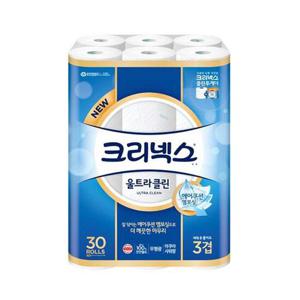 롤휴지 크리넥스 휴지 울트라클린 3겹 30롤 휴지대용량 HWBAD127