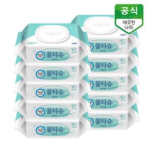 깨끗한나라 물티슈 편백 민트 캡형 80매 x 10팩