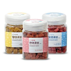 마이또 국내산 강아지 수제간식 혼합큐브 180g 3개세트