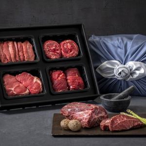 설날 추석 명절 선물세트 한우1++등급 4종 x각400g (총1.6kg 꽃등심/꽃등심/불고기/국거리)