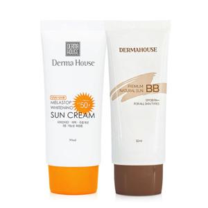 화이트닝 썬크림+내츄럴 비비크림/ 베이스겸용 3중기능성 SPF50+PA+++ 피부보정