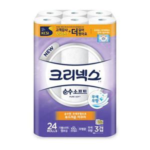 원룸생활 크리넥스 휴지 순수 소프트 3겹 24롤 화장지