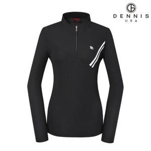 [데니스골프][DENNIS] 여성)사선배색 반짚업 티셔츠_NAMSLTS055
