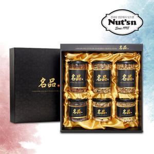 [넛츠앤] 명품2호 선물세트 (브라질너트240g+캐슈넛200g+병아리콩200g+아몬드340g+호두220g+카카오닙300g)