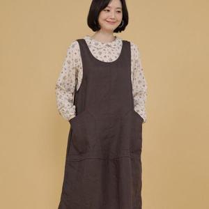 [애비뉴투지]엄마옷 올레 린넨 조끼 멜빵 여성 여름 롱 주머니 원피스 O09238 50대 60대 중년여성