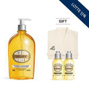 [단독][기프트] 아몬드 샤워오일 500ml 세트 (+디럭스 2종+릴랙싱 가운)