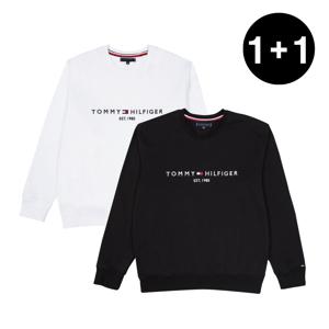 [1+1]타미힐피거  남녀공용 자수로고 맨투맨 스웨트셔츠
