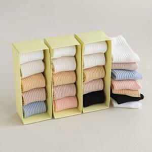 ONLY 롯데 단독 [SIZE~6Y] 컴피 골지 양말 5색세트(단독 컬러구성)