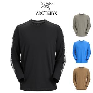 [국내매장판] 아크테릭스 긴팔 티셔츠 코막 로고 크루 넥 LS 셔츠 남성 BLACK ATMFMX5688-BLK