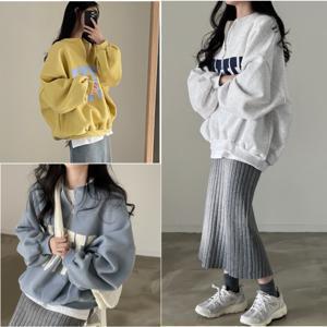 [50%중복쿠폰] 간절기 여성 맨투맨 티셔츠 레터링 루즈핏 긴팔티