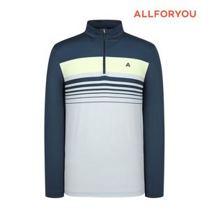[올포유] 25SS 남성 변형 스트라이프 반집업 티셔츠 AMTHO2161-904