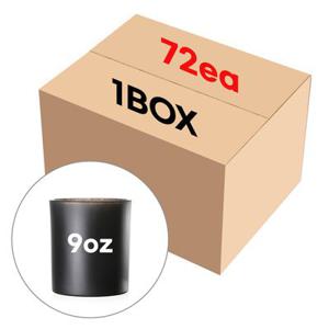 캔들 용기 블랙 무광 글라스 9온스 72개 (1BOX) 공병 소이캔들 향초 만들기
