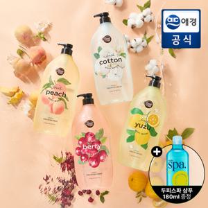[짐승용량] 샤워메이트 대용량 바디워시 1.2kg*3개 + 샴푸 180ml 증정 (복숭아향 품절크랜베리 대체)