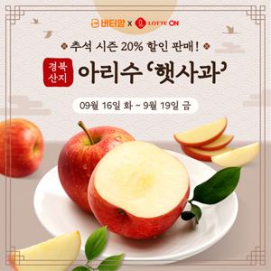 [버터얌X롯데온 공구] 경북 햇사과 아리수 2.5kg 13과내 중소과_APP전용