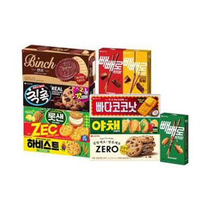 인기 비스켓 파이 11종 10개 골라담기 빠다코코낫/제크/하비스트/야채크래커/빼빼로/칙촉/빈츠 등