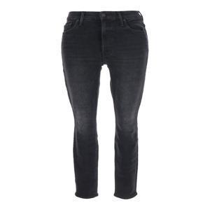 MOTHER Black Jeans with High Waist and Logo Embroidery on the Rear in Denim Woman 12211611SPF