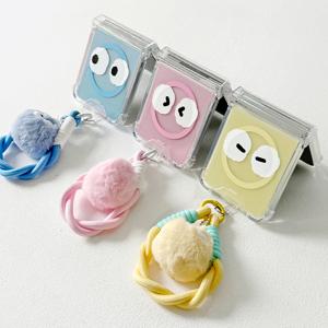 먼지몽 페이스 스트랩 갤럭시Z플립7 FE Z플립6 힌지보호 맥세이프 투명 범퍼 케이스