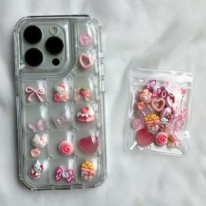 귀여운 키치 투명 폰꾸 포코포코 케이스 아이폰케이스 폰꾸미기 DIY 범퍼 쿠션 젤리