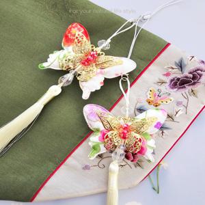 화려 나비 꽃 크리스탈 노리개 전통 한복 옆치마 백참 빽구 예단포장 장식