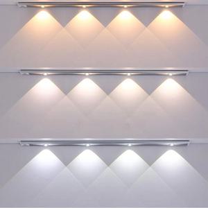 3색변환 부착식 LED 무선 센서바 블랙 렌즈형 센서등 충전식 간접조명 4Size