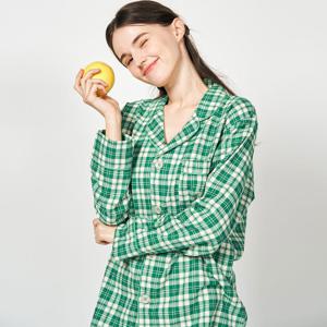 여성 면잠옷 루이체크 여자파자마 라운지웨어 상하의 세트 친구선물