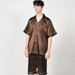 실크잠옷 (S~3XL) 남친선물 파자마 무지잠옷 남성홈웨어 슬립웨어 세트