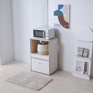 나인 주방 밥솥 전자렌지대 수납장 모듈 미드센츄리 3단 서랍 선반 550 전지대