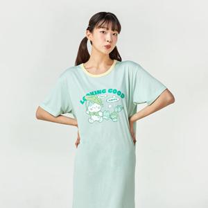 해피 레이니 스트래치 반팔 원피스 FREE 딥민트