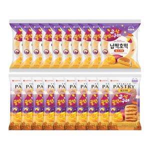 프리미엄패스츄리 꿀고구마 90g x5개+납짝호떡 꿀고구마 92g x5개