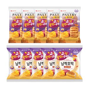 프리미엄패스츄리 꿀고구마 90g x5개+납짝호떡 꿀고구마 92g x5개