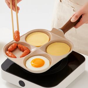 에그팬4구 통원목 손잡이 후라이팬 인덕션 계란후라이 브런치 팬케이크 프라이팬