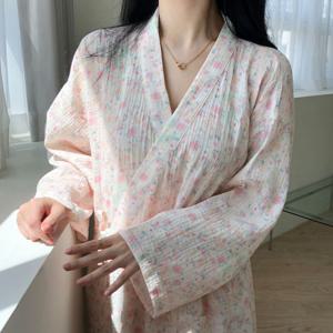 순면100% 유카타 원피스 잠옷 홈웨어 루즈핏 파자마