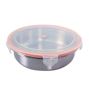 스텐 김치통 스테인레스 반찬통 장아찌통 원형 밀폐용기 1.2L
